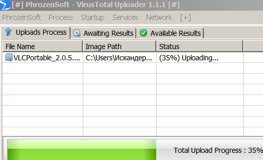 PhrozenSoft VirusTotal Uploader1
